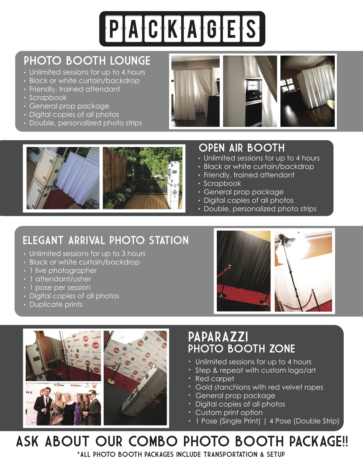 TFE Photo Booth Info - Packages